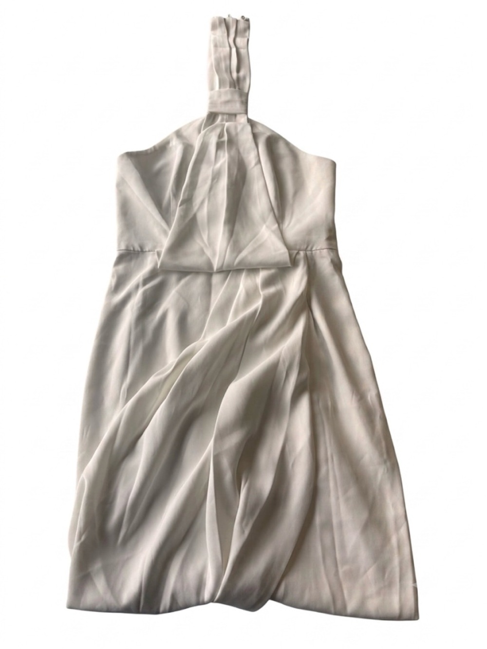White Halter Midi Dress